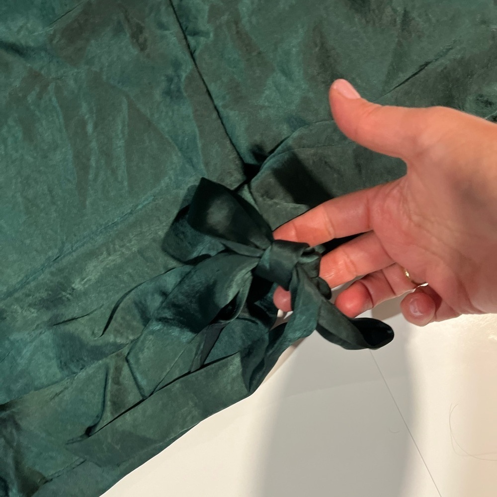 Wild fable green satin wrap dress - Picture 7 of 10